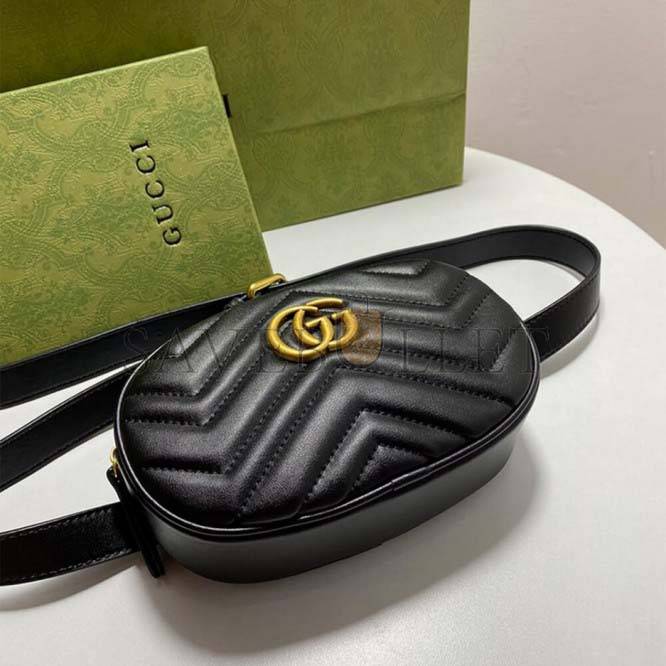 GUCCI MARMONT QUILTED LEATHER BELT BAG 476434  (18*11*15cm)